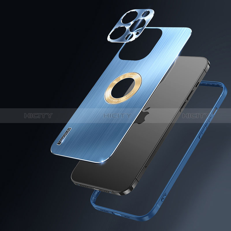 Coque Luxe Aluminum Metal Housse et Bumper Silicone Etui avec Mag-Safe Magnetic Magnetique JL1 pour Apple iPhone 15 Pro Plus