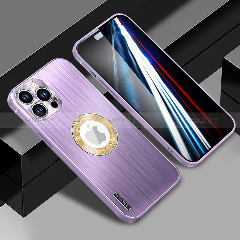 Coque Luxe Aluminum Metal Housse et Bumper Silicone Etui avec Mag-Safe Magnetic Magnetique JL1 pour Apple iPhone 15 Pro Plus