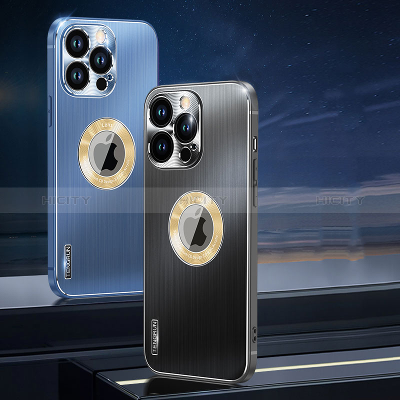 Coque Luxe Aluminum Metal Housse et Bumper Silicone Etui avec Mag-Safe Magnetic Magnetique JL1 pour Apple iPhone 15 Pro Plus