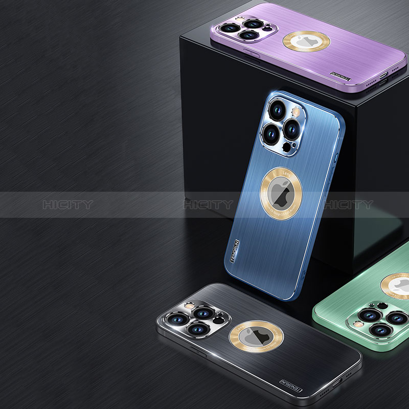 Coque Luxe Aluminum Metal Housse et Bumper Silicone Etui avec Mag-Safe Magnetic Magnetique JL1 pour Apple iPhone 15 Pro Plus