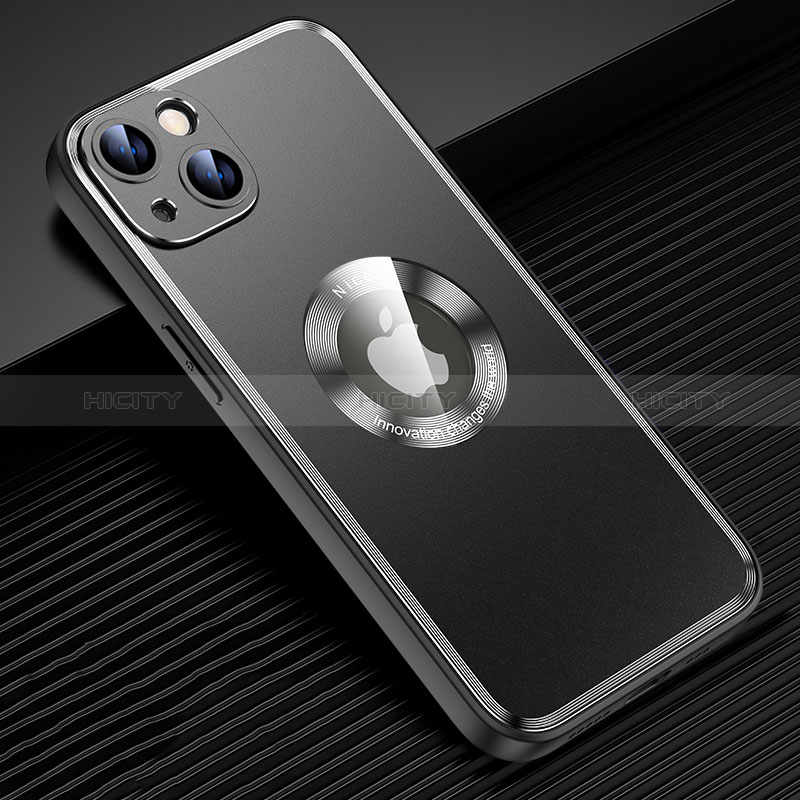 Coque Luxe Aluminum Metal Housse et Bumper Silicone Etui avec Mag-Safe Magnetic Magnetique JL2 pour Apple iPhone 14 Plus Noir Plus