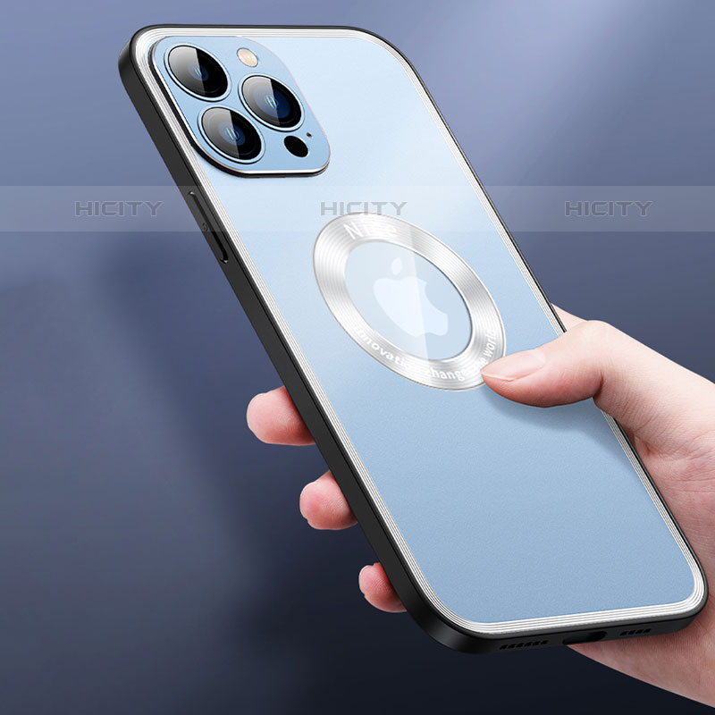 Coque Luxe Aluminum Metal Housse et Bumper Silicone Etui avec Mag-Safe Magnetic Magnetique JL4 pour Apple iPhone 15 Pro Plus