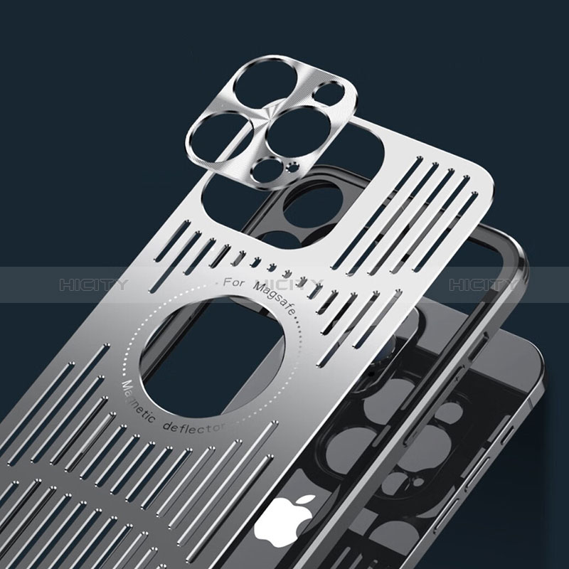 Coque Luxe Aluminum Metal Housse et Bumper Silicone Etui avec Mag-Safe Magnetic Magnetique TX1 pour Apple iPhone 14 Plus Plus