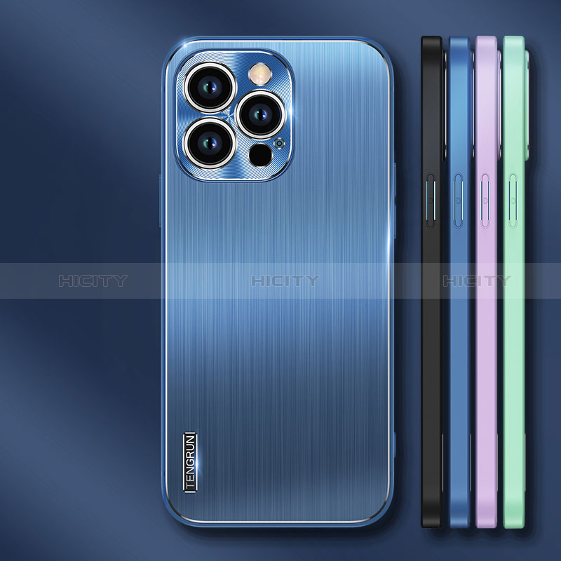 Coque Luxe Aluminum Metal Housse et Bumper Silicone Etui JL1 pour Apple iPhone 14 Pro Max Plus