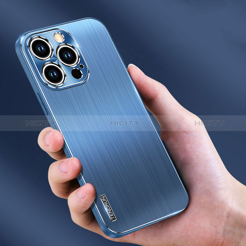 Coque Luxe Aluminum Metal Housse et Bumper Silicone Etui JL1 pour Apple iPhone 14 Pro Max Plus