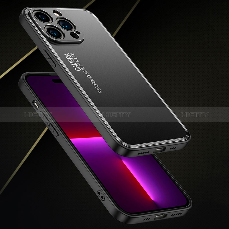 Coque Luxe Aluminum Metal Housse et Bumper Silicone Etui JL2 pour Apple iPhone 15 Pro Max Plus