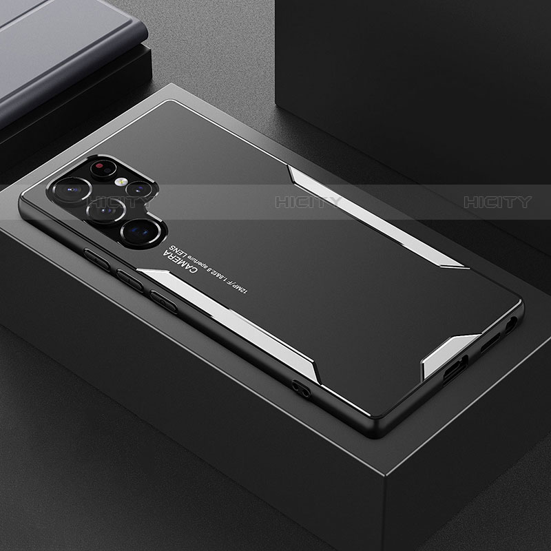 Coque Luxe Aluminum Metal Housse et Bumper Silicone Etui M01 pour Samsung Galaxy S22 Ultra 5G Plus