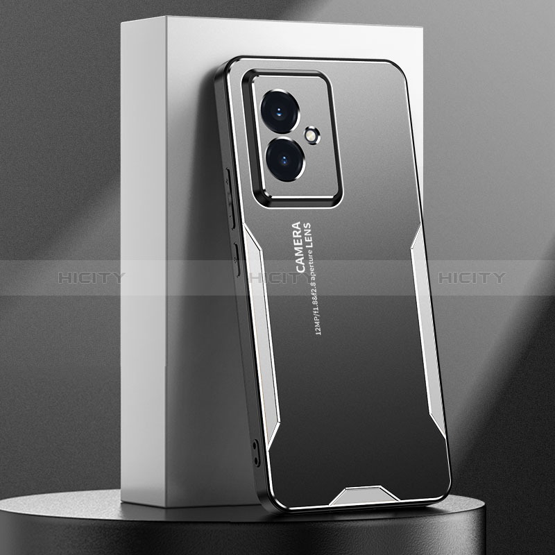 Coque Luxe Aluminum Metal Housse et Bumper Silicone Etui PB1 pour Huawei Honor 100 5G Argent Plus