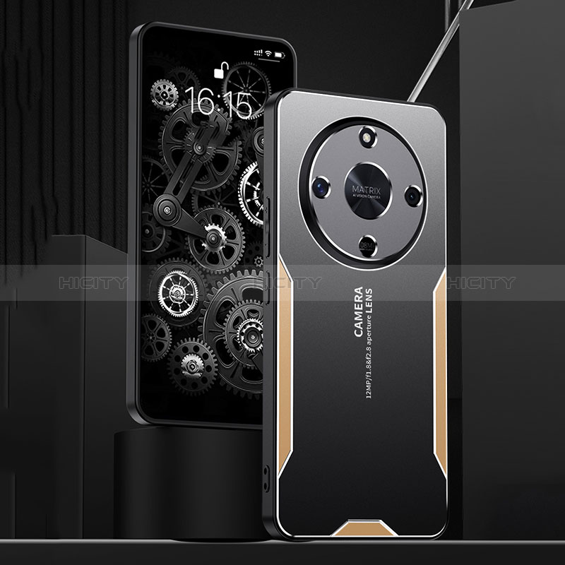 Coque Luxe Aluminum Metal Housse et Bumper Silicone Etui PB4 pour Huawei Honor X9b 5G Plus