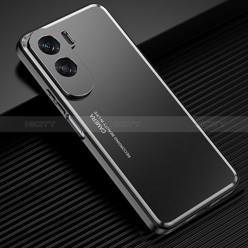 Coque Luxe Aluminum Metal Housse et Bumper Silicone Etui pour Huawei Honor 90 Lite 5G Noir Plus