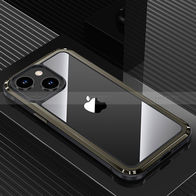 Coque Luxe Aluminum Metal Housse et Bumper Silicone Etui QC1 pour Apple iPhone 14 Plus