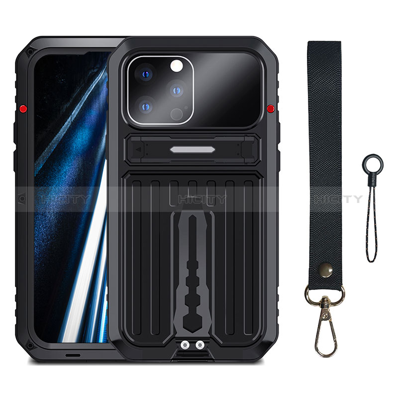 Coque Luxe Aluminum Metal Housse Etui 360 Degres LK2 pour Apple iPhone 15 Pro Noir Plus