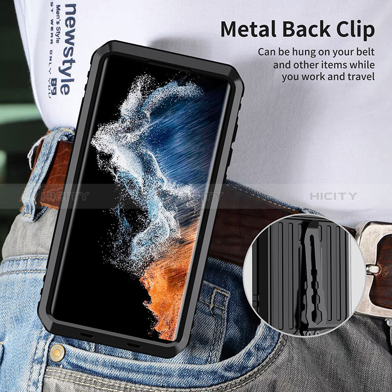 Coque Luxe Aluminum Metal Housse Etui 360 Degres LK2 pour Samsung Galaxy S22 Ultra 5G Plus