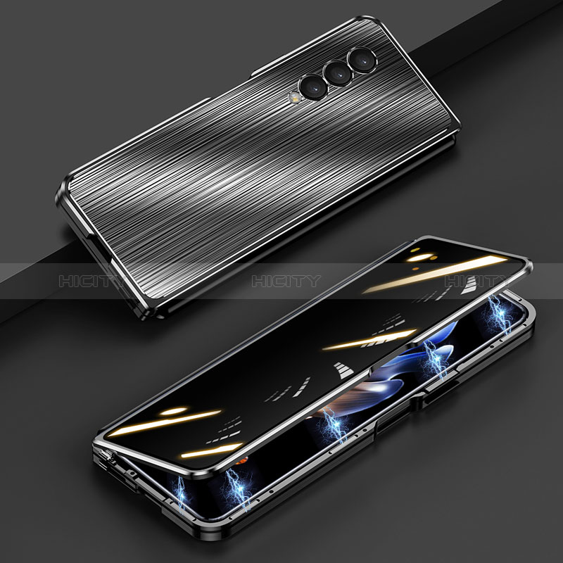 Coque Luxe Aluminum Metal Housse Etui 360 Degres P01 pour Samsung Galaxy Z Fold3 5G Noir Plus