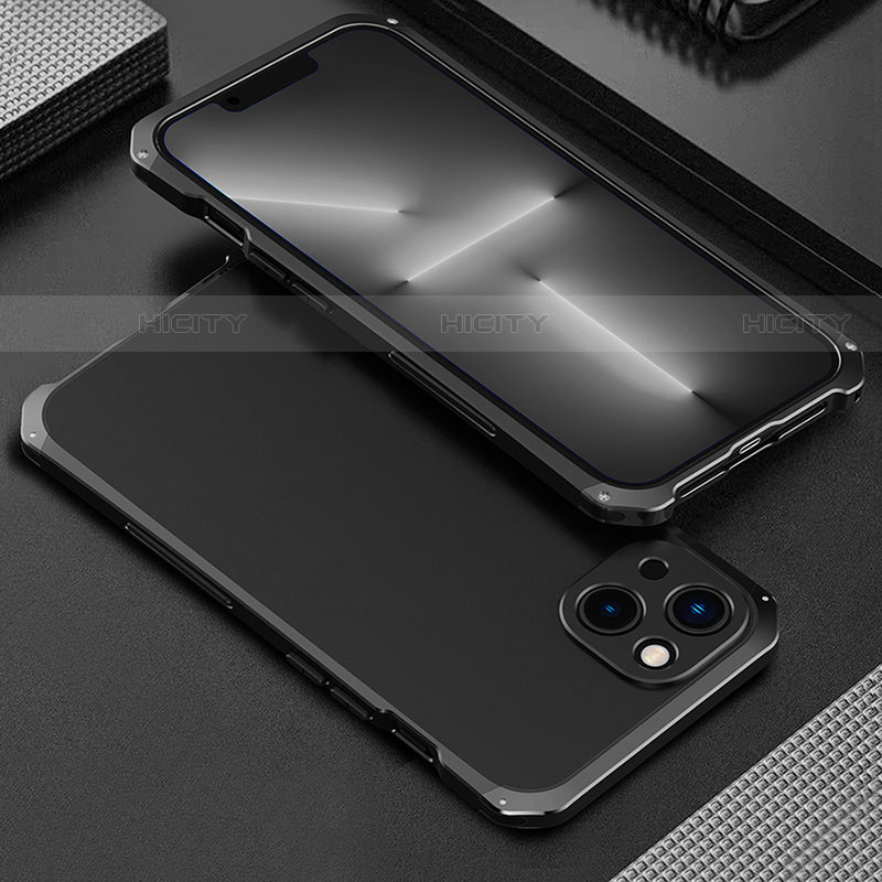 Coque Luxe Aluminum Metal Housse Etui 360 Degres pour Apple iPhone 13 Mini Noir Plus