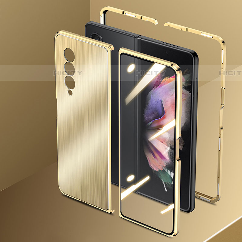 Coque Luxe Aluminum Metal Housse Etui 360 Degres pour Samsung Galaxy Z Fold4 5G Or Plus