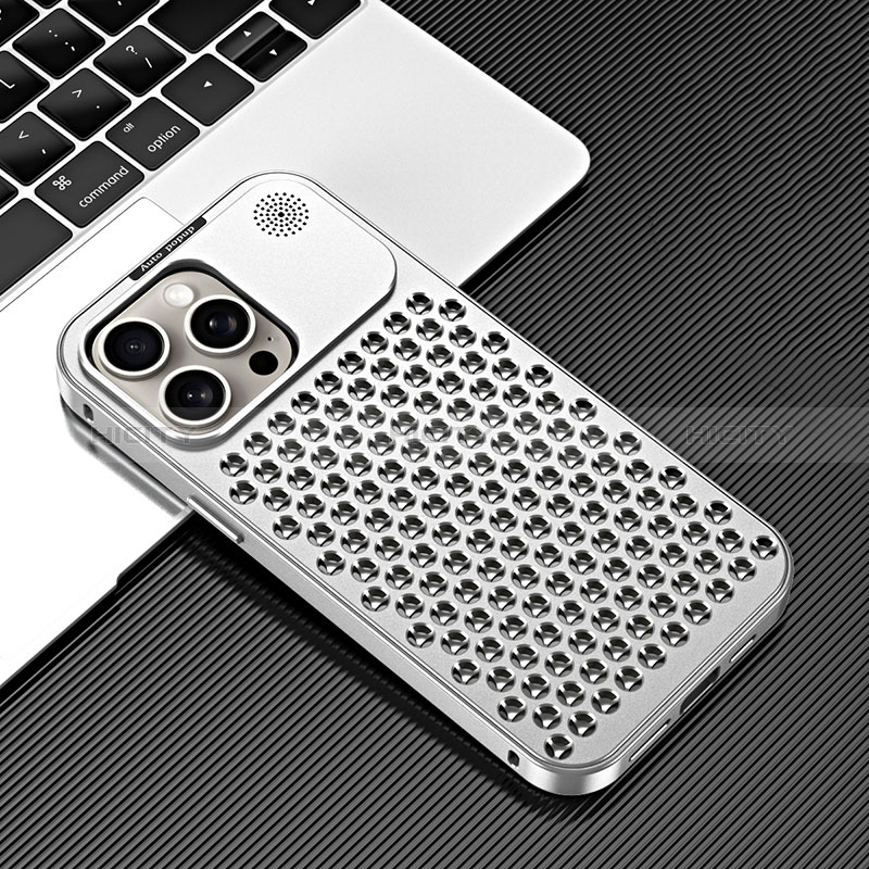 Coque Luxe Aluminum Metal Housse Etui 360 Degres QC3 pour Apple iPhone 15 Pro Max Plus