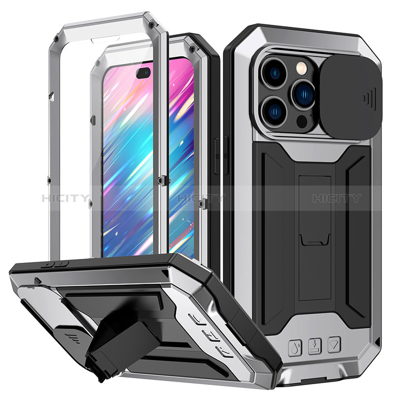 Coque Luxe Aluminum Metal Housse Etui 360 Degres RJ1 pour Apple iPhone 14 Pro Max Plus