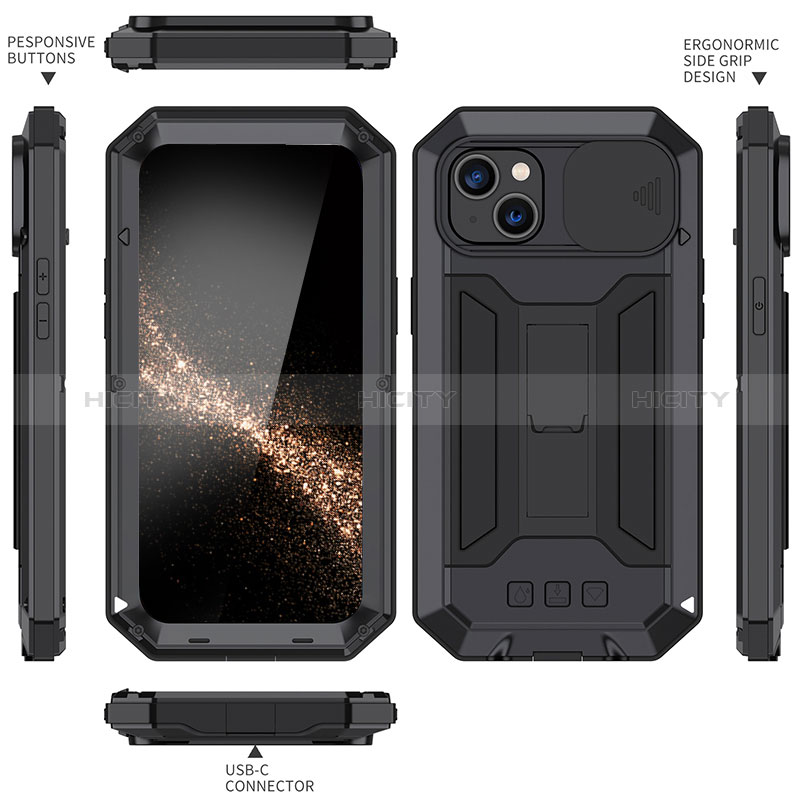 Coque Luxe Aluminum Metal Housse Etui 360 Degres RJ2 pour Apple iPhone 15 Plus