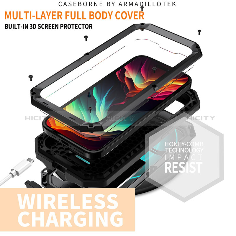 Coque Luxe Aluminum Metal Housse Etui 360 Degres RJ3 pour Apple iPhone 13 Pro Max Plus