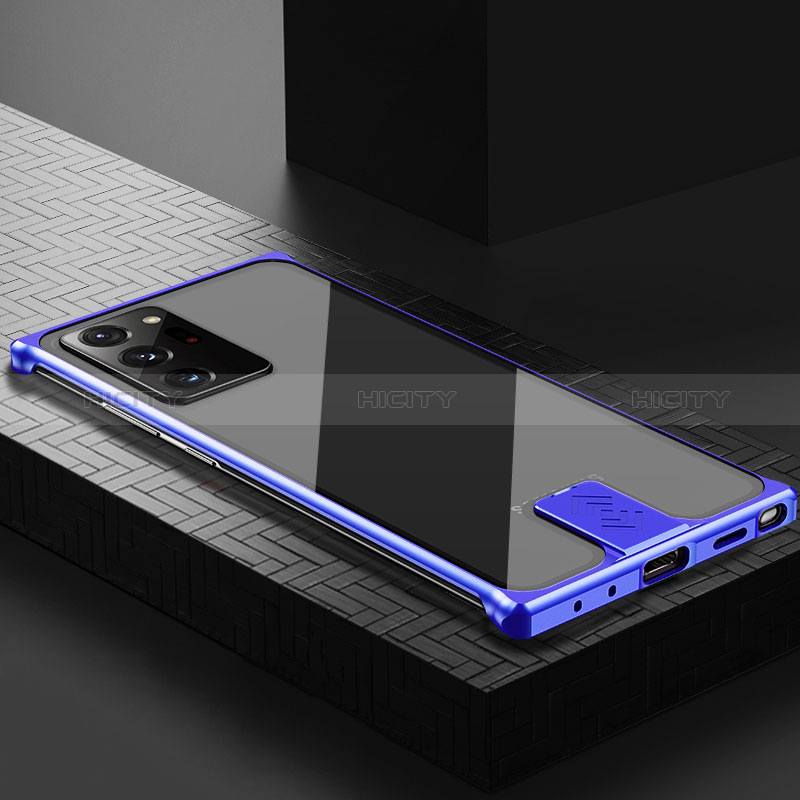 Coque Luxe Aluminum Metal Housse Etui LK1 pour Samsung Galaxy Note 20 Ultra 5G Bleu Plus