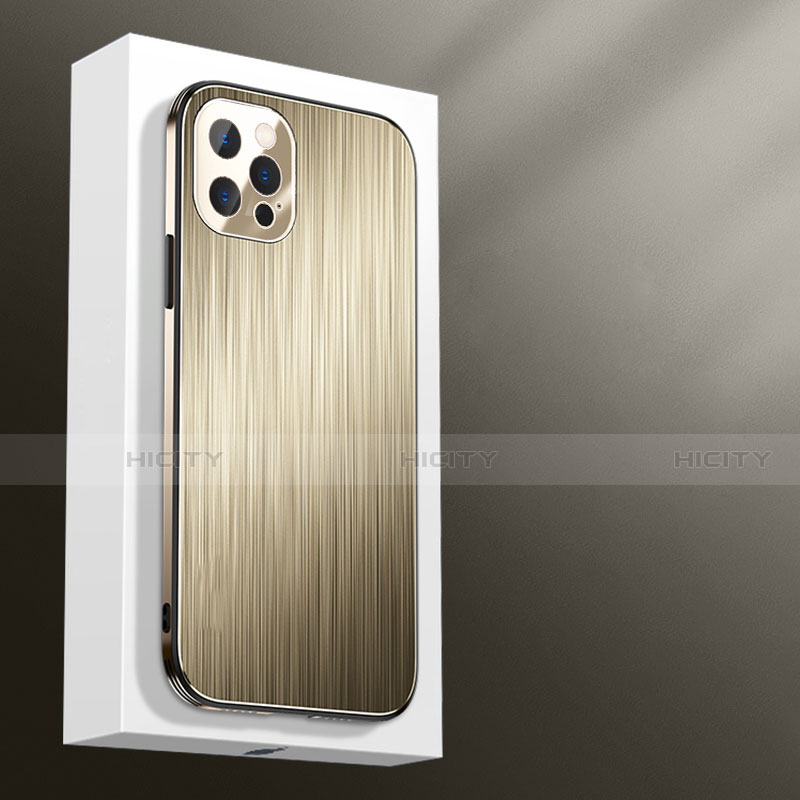 Coque Luxe Aluminum Metal Housse Etui M01 pour Apple iPhone 13 Pro Max Or Plus