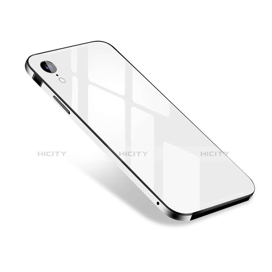 Coque Luxe Aluminum Metal Housse Etui M01 pour Apple iPhone XR Blanc Plus