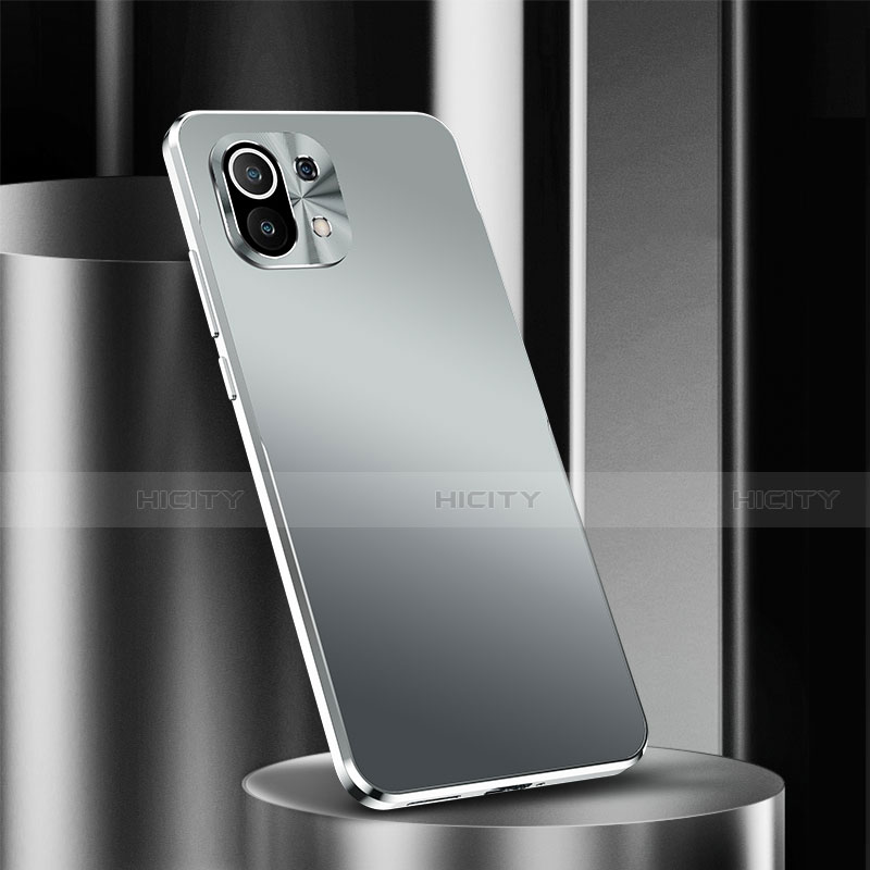 Coque Luxe Aluminum Metal Housse Etui M01 pour Xiaomi Mi 11 5G Argent Plus