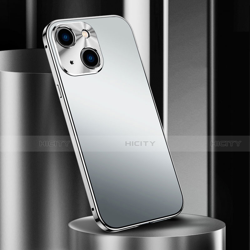 Coque Luxe Aluminum Metal Housse Etui M02 pour Apple iPhone 13 Argent Plus