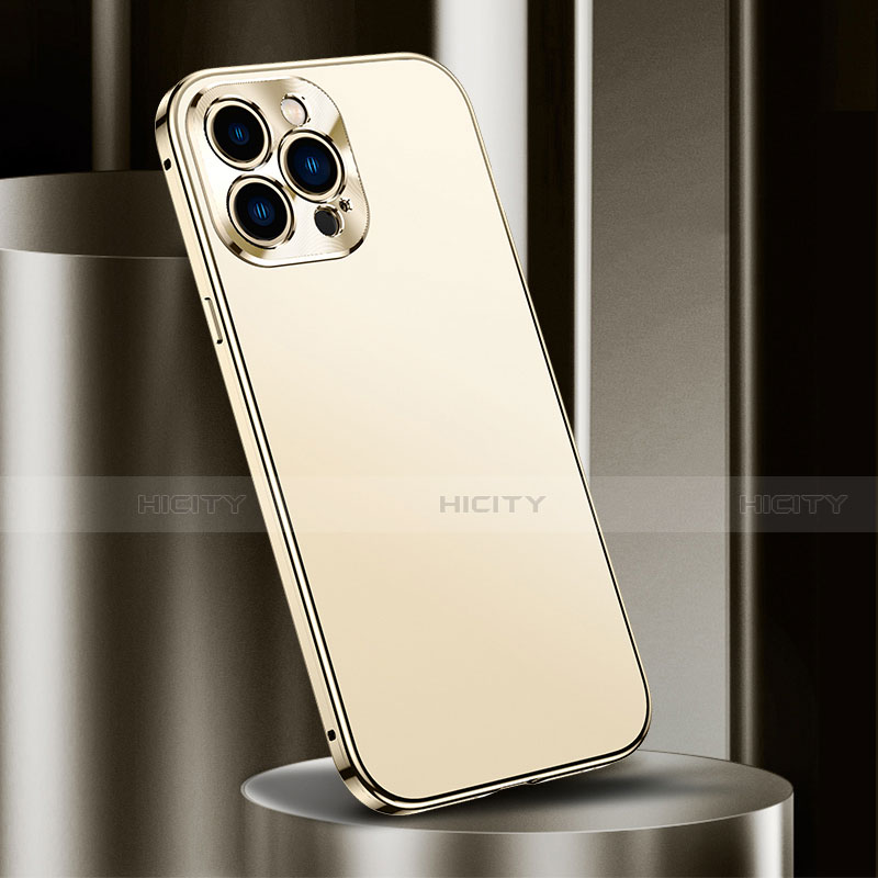 Coque Luxe Aluminum Metal Housse Etui M03 pour Apple iPhone 13 Pro Or Plus