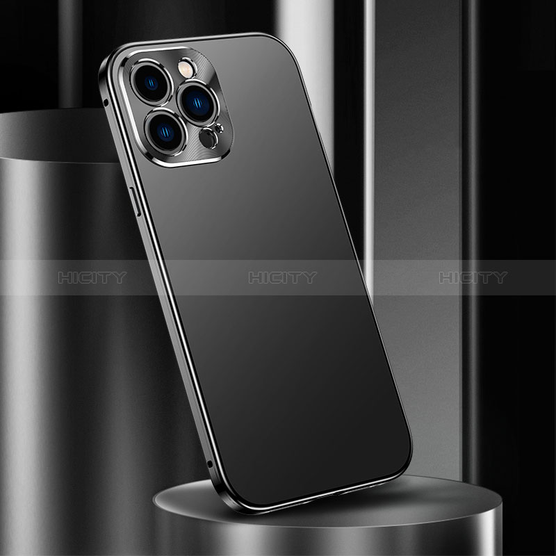 Coque Luxe Aluminum Metal Housse Etui M03 pour Apple iPhone 14 Pro Noir Plus