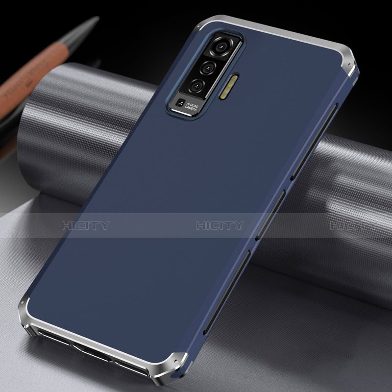 Coque Luxe Aluminum Metal Housse Etui M03 pour Vivo X50 5G Bleu Plus
