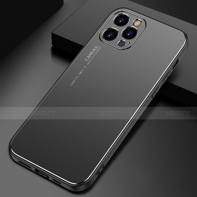 Coque Luxe Aluminum Metal Housse Etui M04 pour Apple iPhone 15 Pro Noir Plus