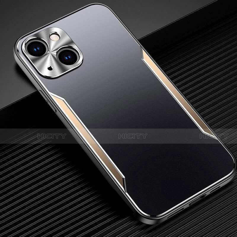 Coque Luxe Aluminum Metal Housse Etui M05 pour Apple iPhone 13 Mini Or Plus