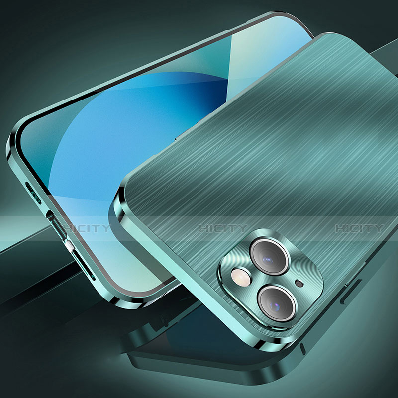 Coque Luxe Aluminum Metal Housse Etui M06 pour Apple iPhone 13 Mini Vert Plus