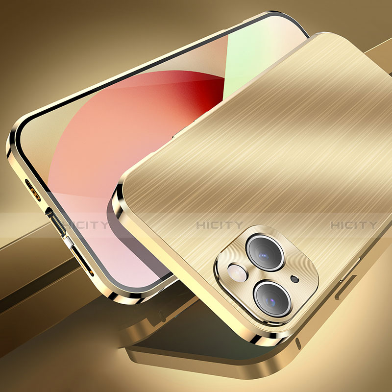 Coque Luxe Aluminum Metal Housse Etui M06 pour Apple iPhone 13 Or Plus