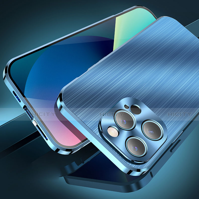 Coque Luxe Aluminum Metal Housse Etui M06 pour Apple iPhone 13 Pro Or