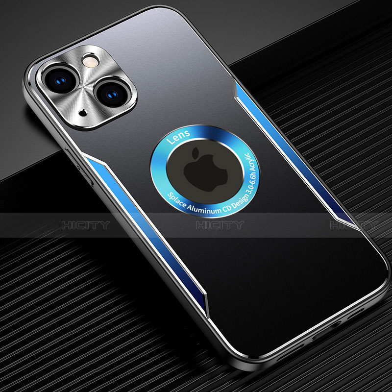 Coque Luxe Aluminum Metal Housse Etui M07 pour Apple iPhone 13 Mini Bleu Plus