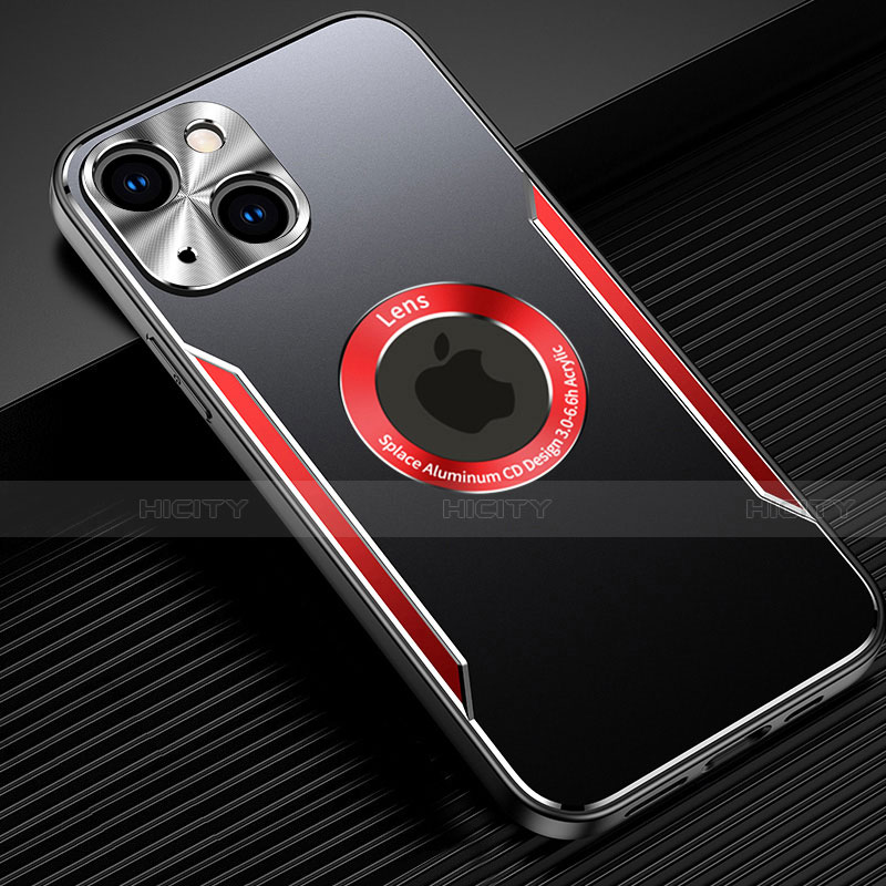 Coque Luxe Aluminum Metal Housse Etui M07 pour Apple iPhone 13 Rouge Plus