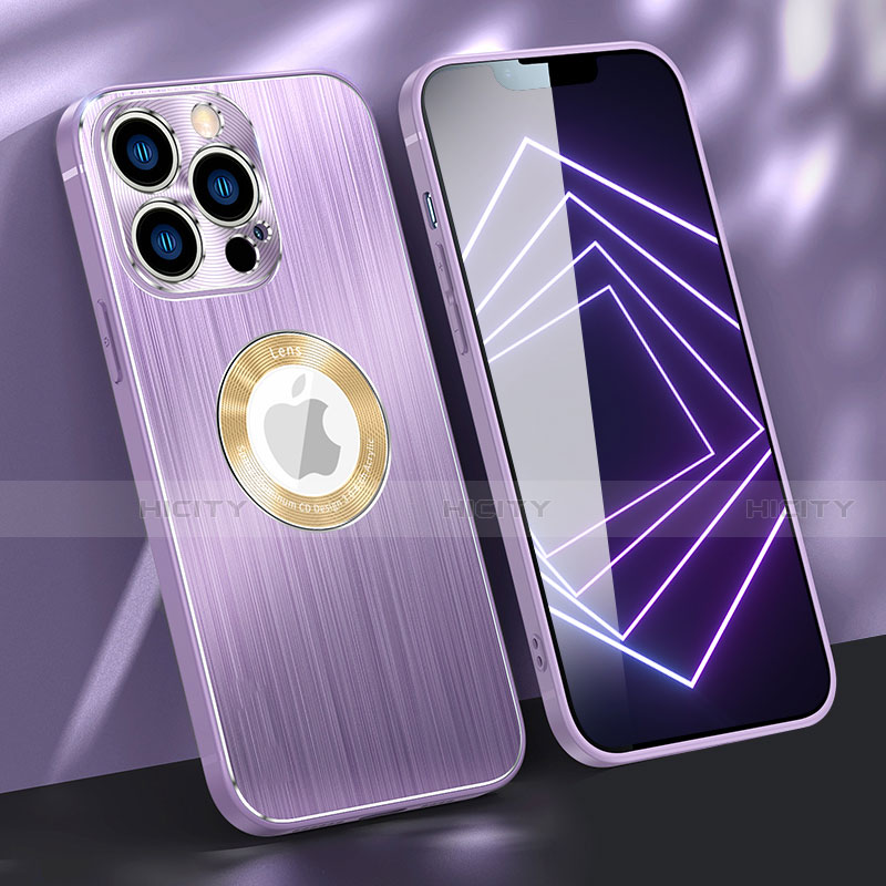 Coque Luxe Aluminum Metal Housse Etui M08 pour Apple iPhone 13 Pro Max Violet Plus