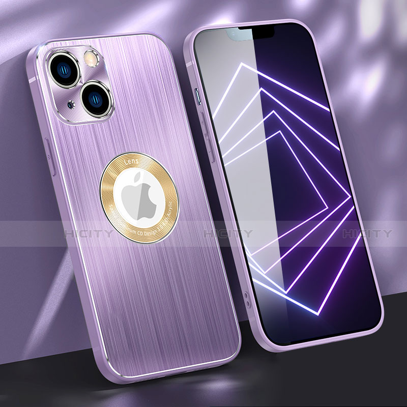 Coque Luxe Aluminum Metal Housse Etui M08 pour Apple iPhone 14 Plus Violet Plus