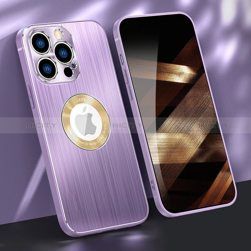 Coque Luxe Aluminum Metal Housse Etui M08 pour Apple iPhone 14 Pro Violet Plus