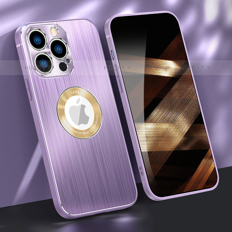 Coque Luxe Aluminum Metal Housse Etui M08 pour Apple iPhone 15 Pro Max Violet Plus