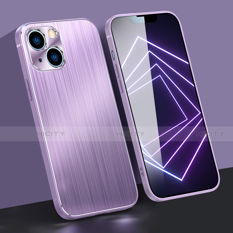 Coque Luxe Aluminum Metal Housse Etui M09 pour Apple iPhone 13 Mini Violet Plus