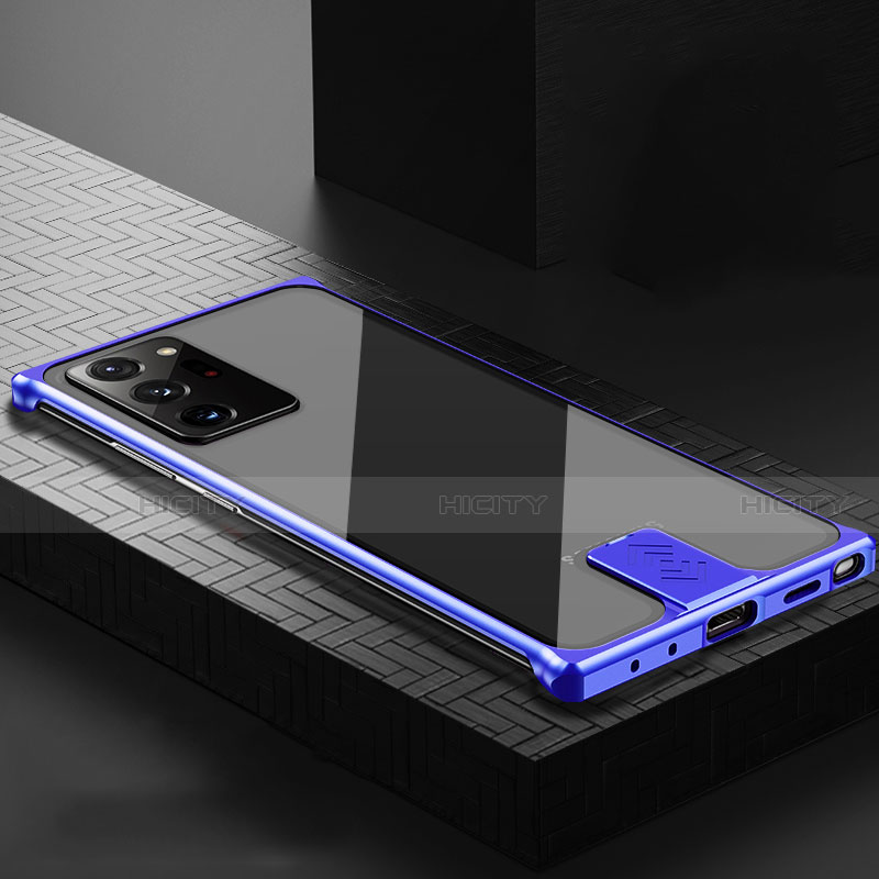 Coque Luxe Aluminum Metal Housse Etui N04 pour Samsung Galaxy Note 20 Ultra 5G Bleu Plus
