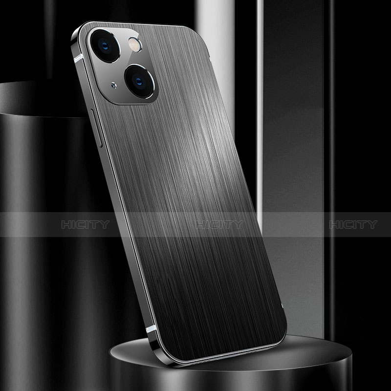 Coque Luxe Aluminum Metal Housse Etui pour Apple iPhone 14 Plus Noir Plus