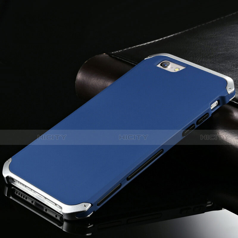 Coque Luxe Aluminum Metal Housse Etui pour Apple iPhone 6 Plus Bleu Plus