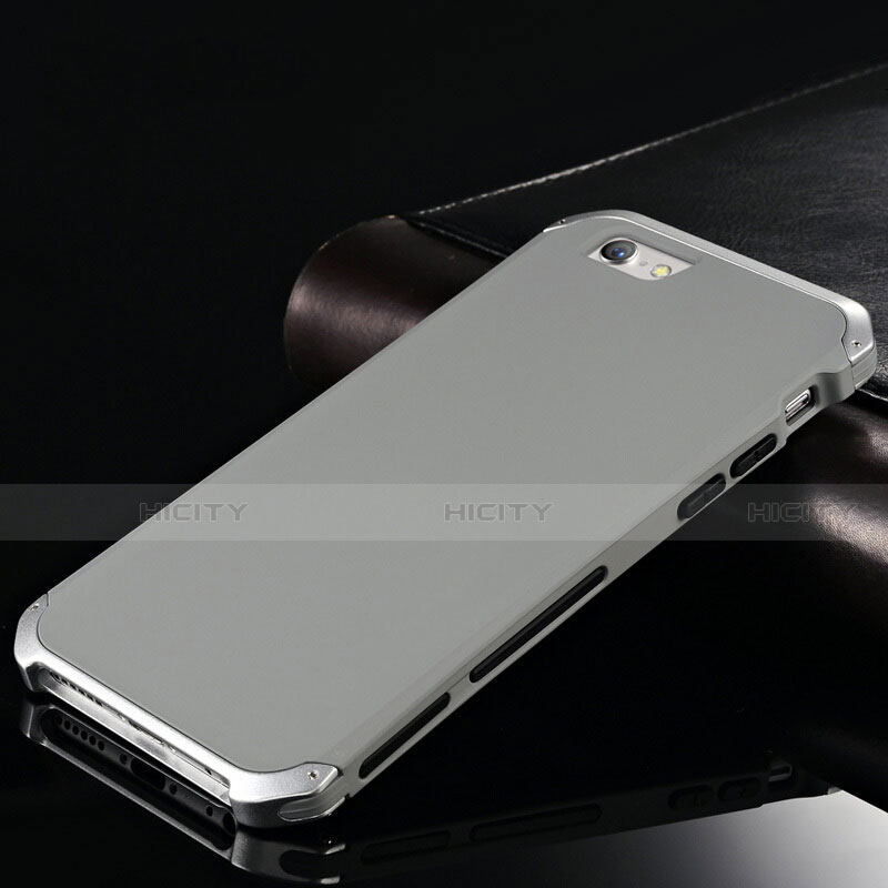 Coque Luxe Aluminum Metal Housse Etui pour Apple iPhone 6S Gris Plus