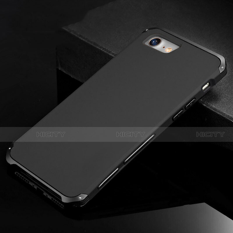 Coque Luxe Aluminum Metal Housse Etui pour Apple iPhone 7 Noir Plus