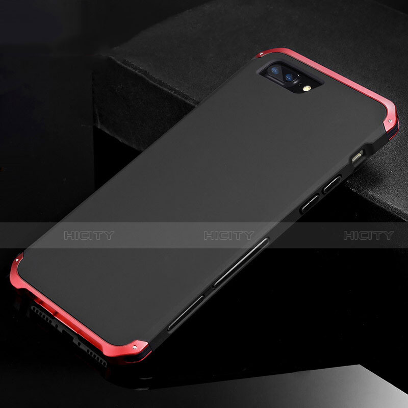 Coque Luxe Aluminum Metal Housse Etui pour Apple iPhone 8 Plus Rouge et Noir Plus